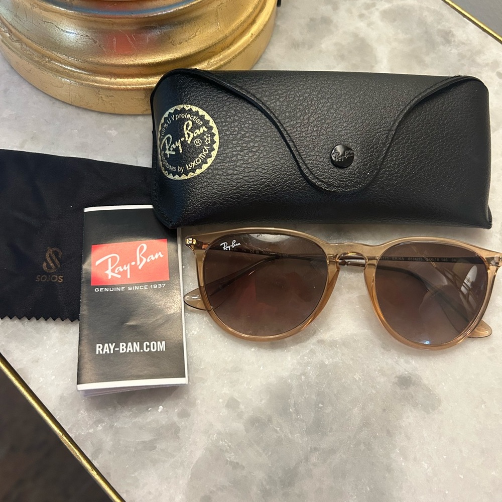 Ray-Ban Tan Sunglasses with Black Case